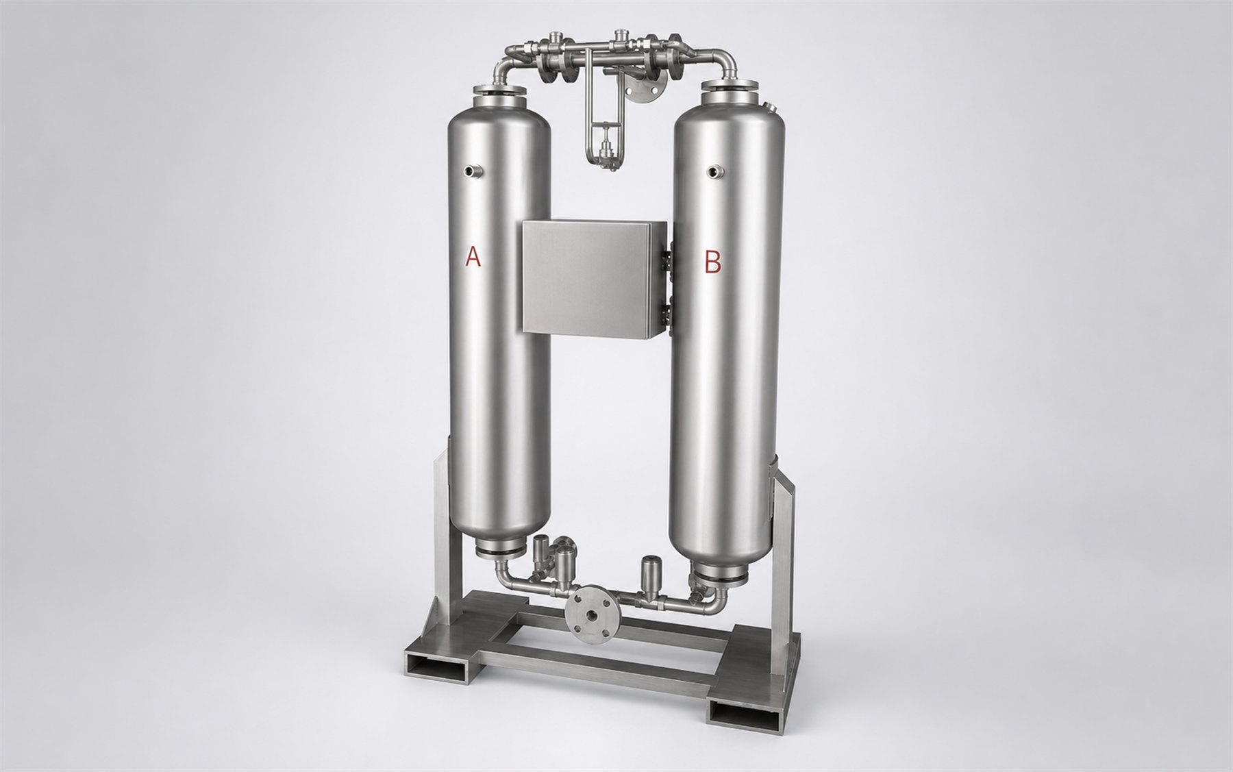 Twin-tower heatless adsorption air dryer