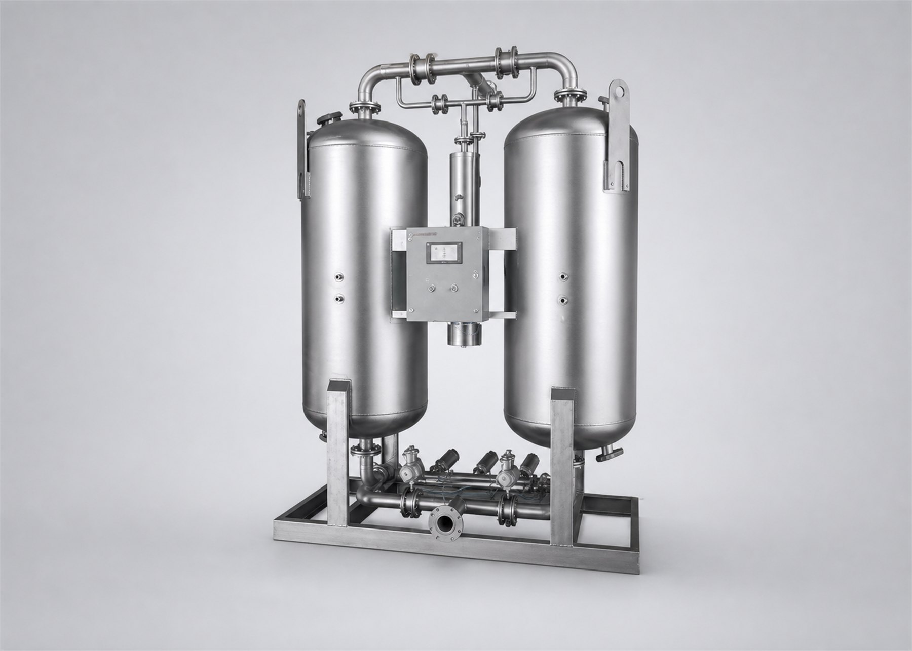 Twin-tower heated regenerative adsorption dryer