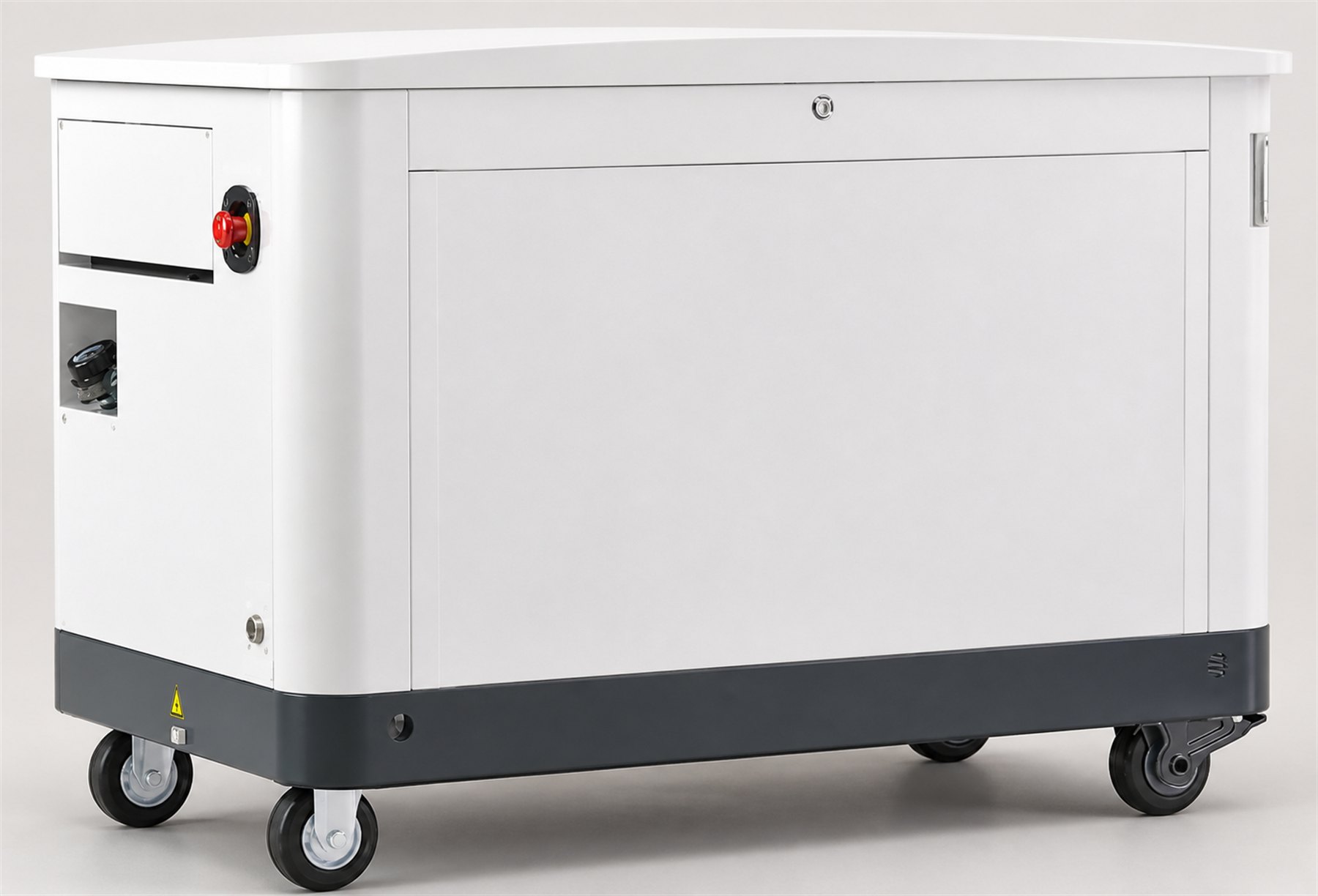 Brand-neutral sound-attenuated mobile generator